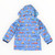 Farm Machine Print Fleece Lined Raincoat Blue