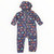 Farm Machine Print Fleece Lined Rainsuit Navy
