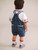 Construction Hux Knit Romper Set - Indigo Denim
