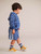 Nautical Stripe Towelling Short - Cobalt/White