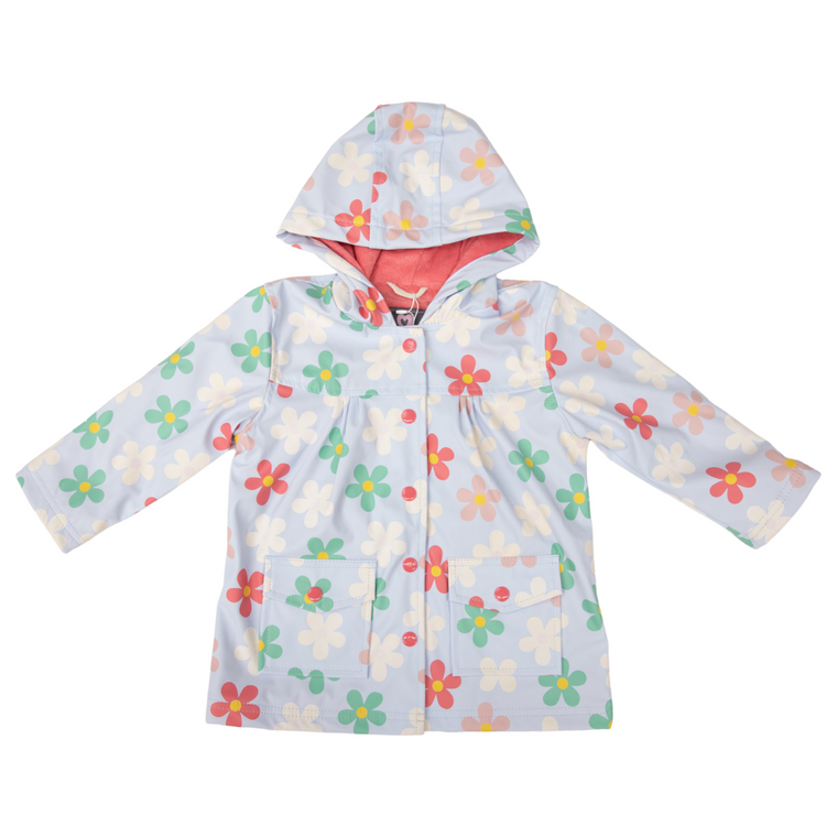 Colour Changing Raincoat Flowers Light Blue