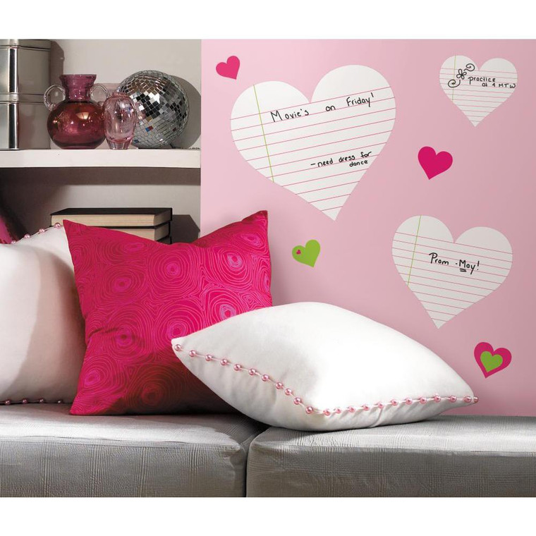 Hearts Dry Erase Peel & Stick Wall Decal