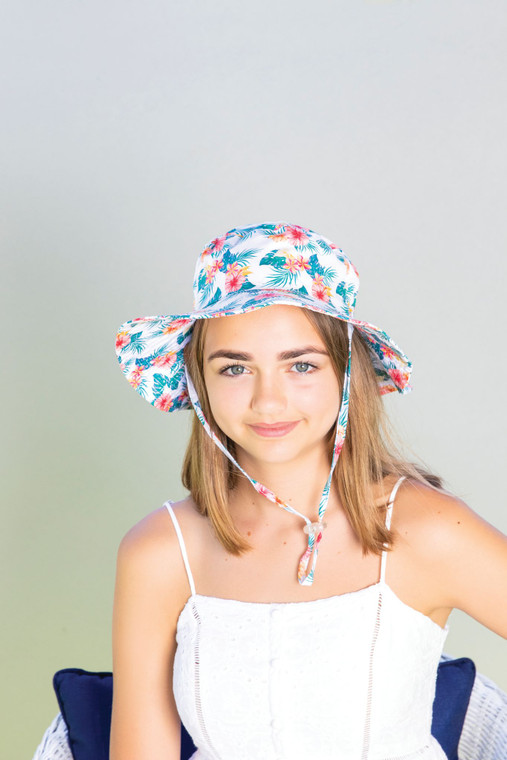 Elsie Wide Brim Hat Hibiscus