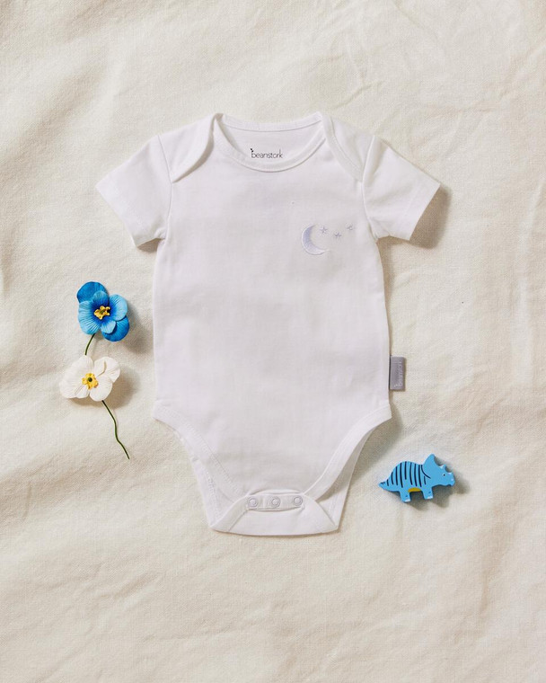 Beanstork Short Sleeve Bodysuit White