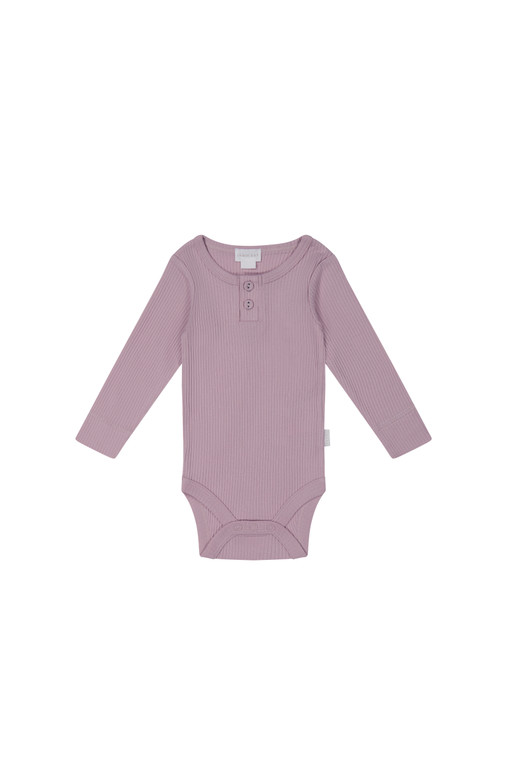 Organic Cotton Modal Elastane Rib Bodysuit Periwinkle