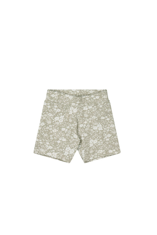 Organic Cotton Bike Short - Pansy Floral Mist