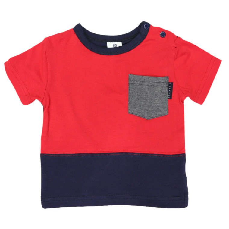 Colour Block Tee - Red