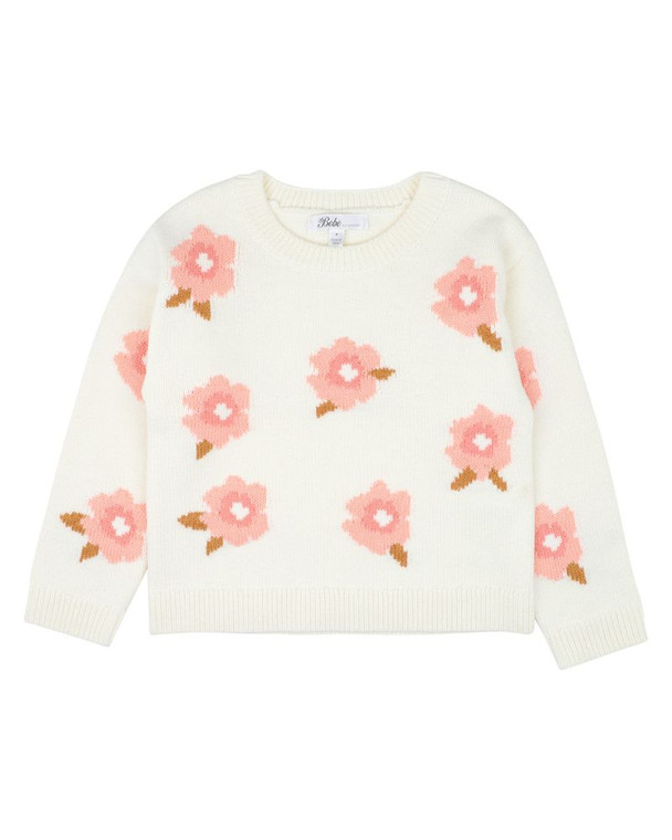 Dotti Knitted Jumper - Cream/Pink Floral