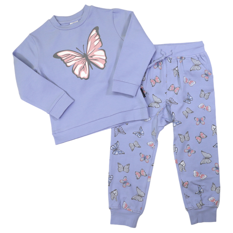 Butterfly Print Loungewear - Blue Heron