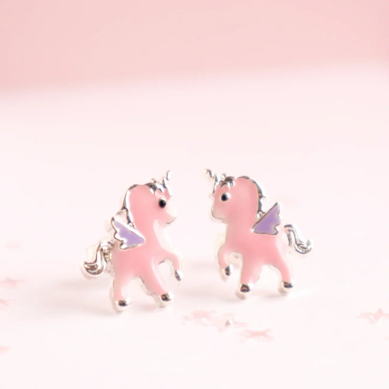 Pink Unicorn Earrings in Fairy Trinket Box
