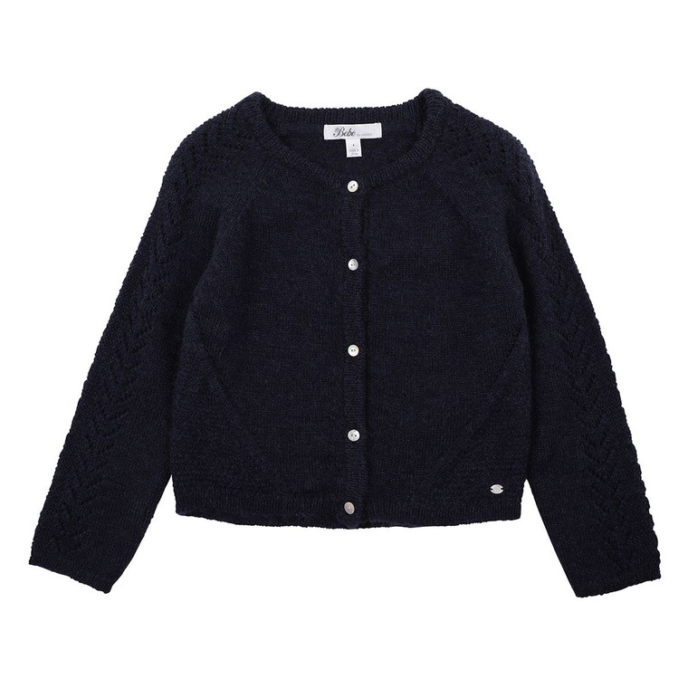 Navy Pointelle Cardigan