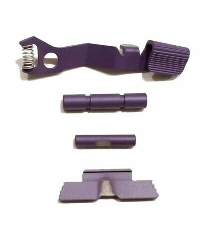 Centennial Defense Systems Stainless Steel Extended Control Kit For Polymer80 P80SS and SS80 Purple