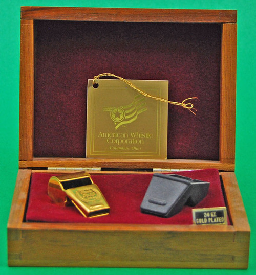 American Whistle, Gold Plated finish. Includes Tip safety cover.