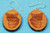 Genuine solid 1/8" thick Cherry-Wood engraved Cat Earrings with S.S. findings