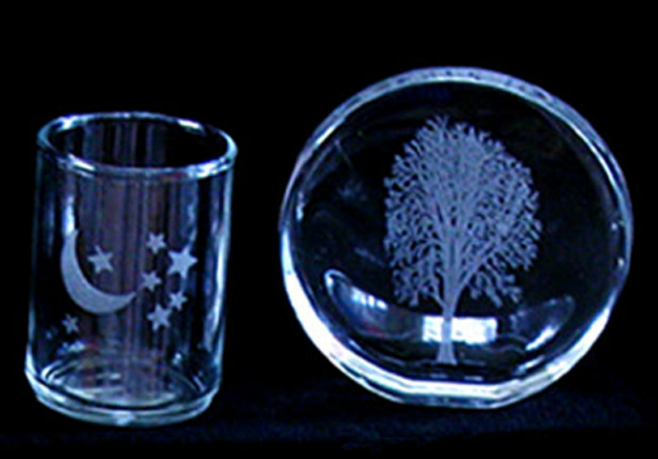 Laser Engraved Glass Samples
