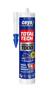 Cartucho de adhesivo sellador blanco Total Tech para reparaciones urgentes en el hogar Cartucho de adhesivo sellador blanco Total Tech para reparaciones urgentes en el hogar
