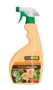 Spray triple acción ecológico listo para usar contra plagas, hongos y melazas en plantas
