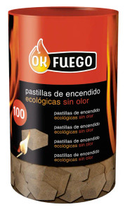 Envase de 100 pastillas de encendido ecológicas sin olor para chimeneas, estufas y barbacoas Envase de 100 pastillas de encendido ecológicas sin olor para chimeneas, estufas y barbacoas