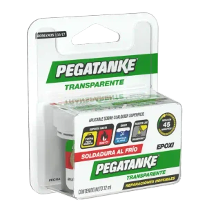PEGATANKE Epóxico Transparente 32 ml en blister, pegamento epóxico bicomponente para piezas visibles