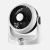 Ventilador de sobremesa Cartago blanco y negro con rejilla frontal, cabezal orientable y mando manual