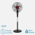 Ventilador de pie Borlon negro y burdeos con motor de 55W, mando incluido y base pesada