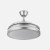 Ventilador de techo Esparta Plus plata con aspas recogidas, luz LED integrada y cuerpo compacto