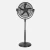 Ventilador AIFOS negro de pie con altura regulable, base redonda y cinco aspas