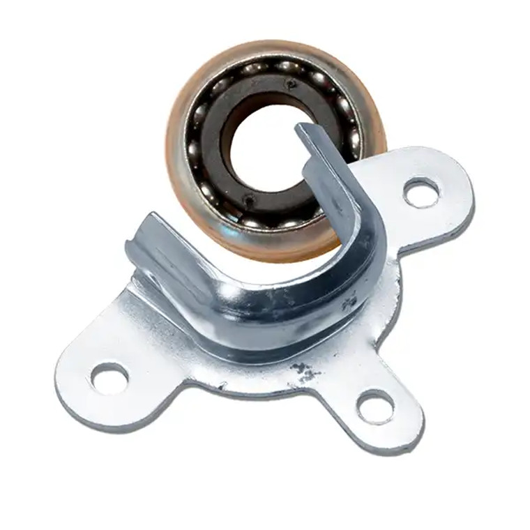 Soporte para eje de persiana enrollable de 28mm con rodamiento zincado fácil de instalar