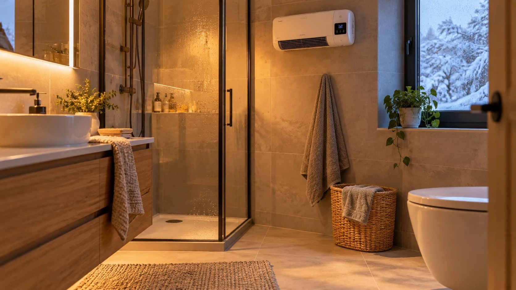 Baño confortable con calefacción