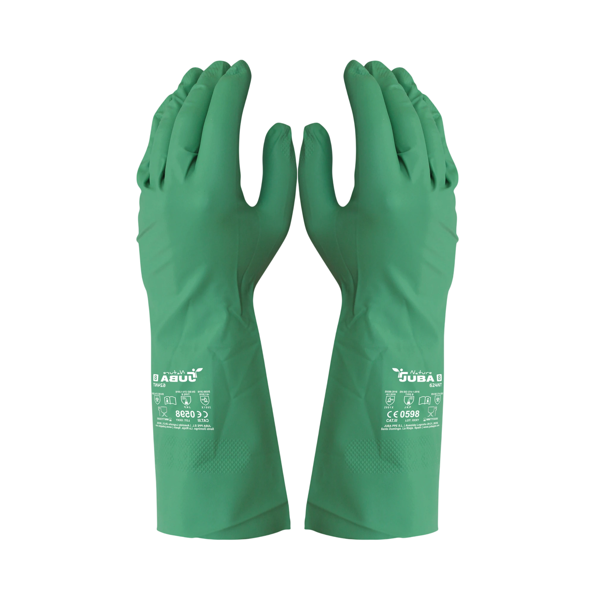 Guantes de nitrilo para protecci&oacute;n qu&iacute;mica