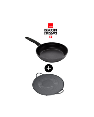 Sartén Kuhn Rikon + tapa antisalpicaduras (obsequio)