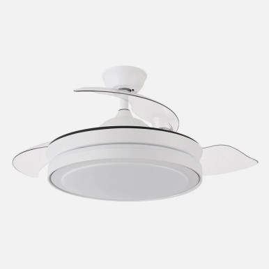 Ventilador de techo con aspas desplegables y luz LED Esparta Mini blanco 91 cm