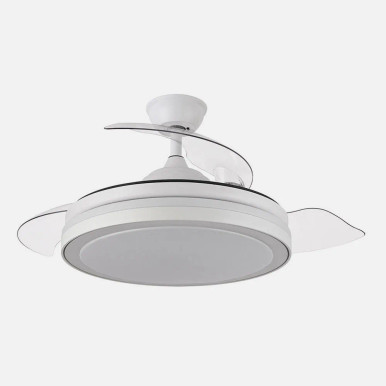 Ventilador de techo con aspas desplegables y luz LED Esparta Plus blanco  107 cm