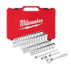 Milwaukee Standard/Metric 1/4 In. Drive 6-Point Ratchet & Socket Set (50-Piece)