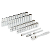 Milwaukee Standard/Metric 1/4 In. Drive 6-Point Ratchet & Socket Set (50-Piece)