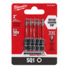 Milwaukee SHOCKWAVE Impact Duty 2 in. Square #1 Alloy Steel Screw Driver Bit (5-Pack)