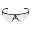Milwaukee Red & Black Frame Safety Glasses with +1.50 Magnified Clear Anti-Scratch Lenses
