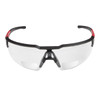 Milwaukee Red & Black Frame Safety Glasses with +2.00 Magnified Clear Anti-Scratch Lenses