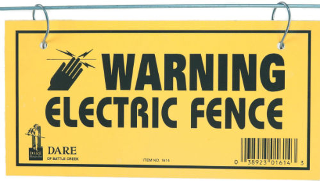 DARE Electric Fencing Warning Sign (3PK)