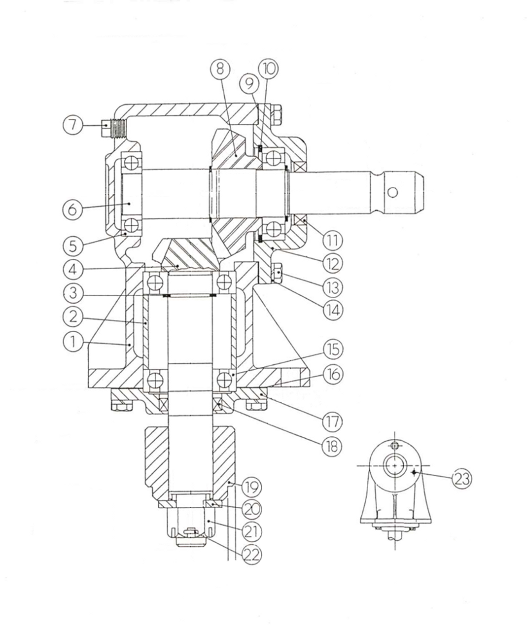 GEARBOX 35HP 1-3/8-6A, Ratio1:1.47 (250179)