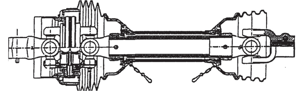 Series 2580 Driveline Assembly, 6 x 6 Clamp Bolt, 55"