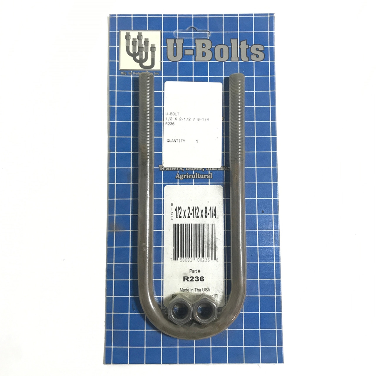 U-BOLT 1/2x2-1/2x8-1/4