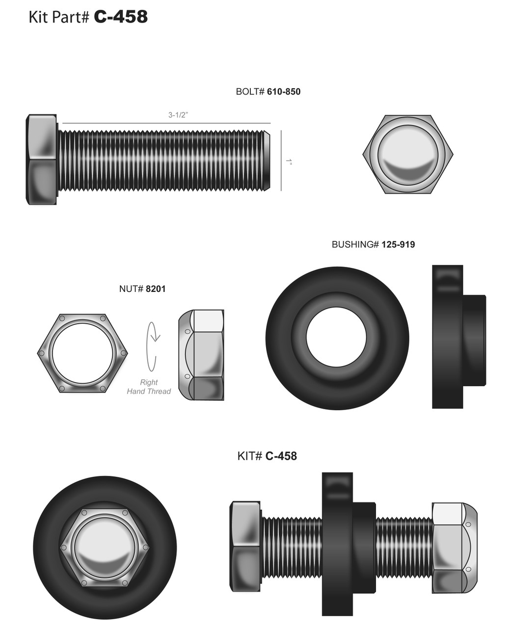 Blade Bolt Hardee Kit, C-458 - Rancher Supply (RCS)