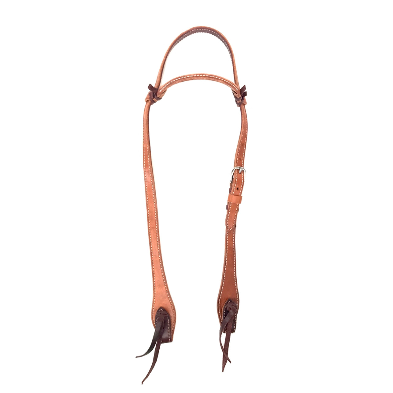 Elite Rolled Slip Ear Headstall, Hand Laced, Pineapple Knot (Two Tone)