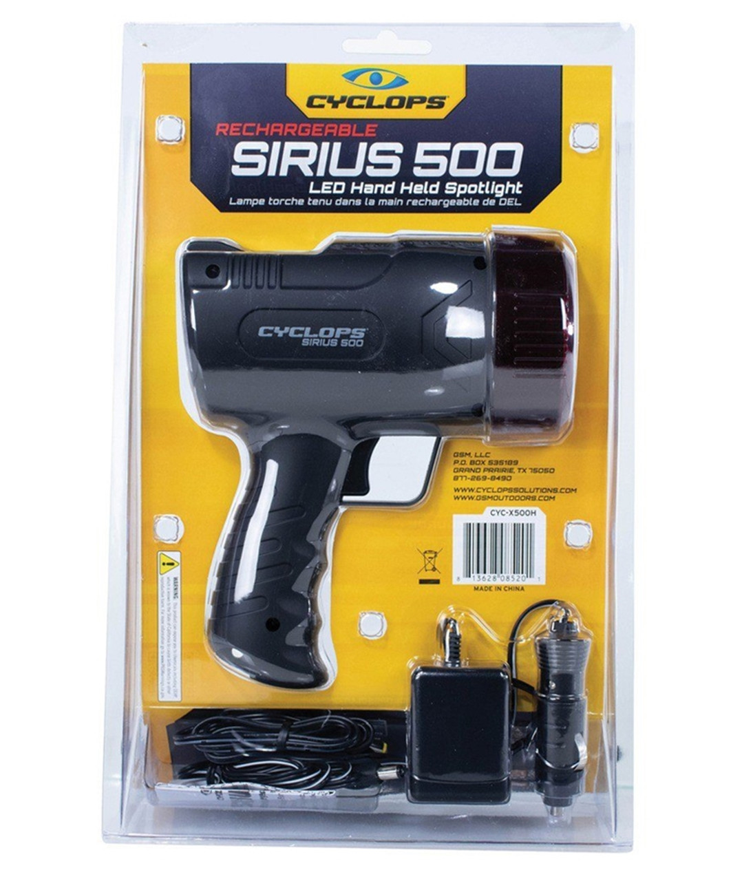 500-Lumen SIRIUS Handheld Rechargeable Spotlight with 6 LED Lights