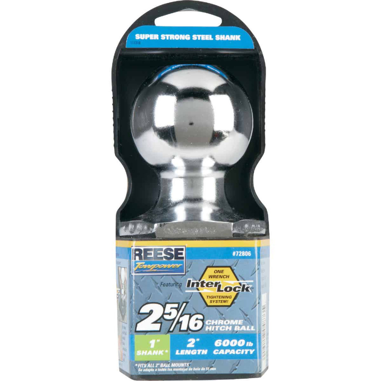 Reese Towpower Class III Interlock Hitch Ball, 2-5/16 In. x 1 In. x 2 In.