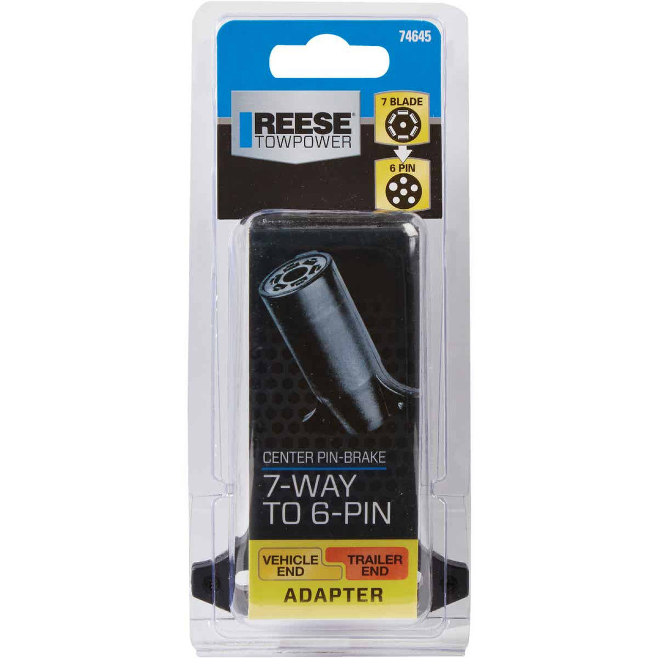 Reese Towpower 7-Blade to 6-Round Center Pin Brake Plug-In Adapter