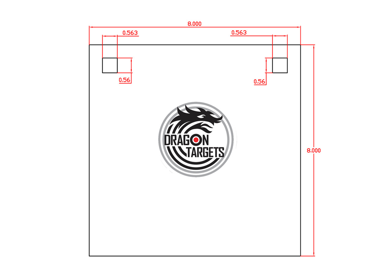 Dragon Targets 8" X 8" Square 3/8" AR500 Steel Shooting Target