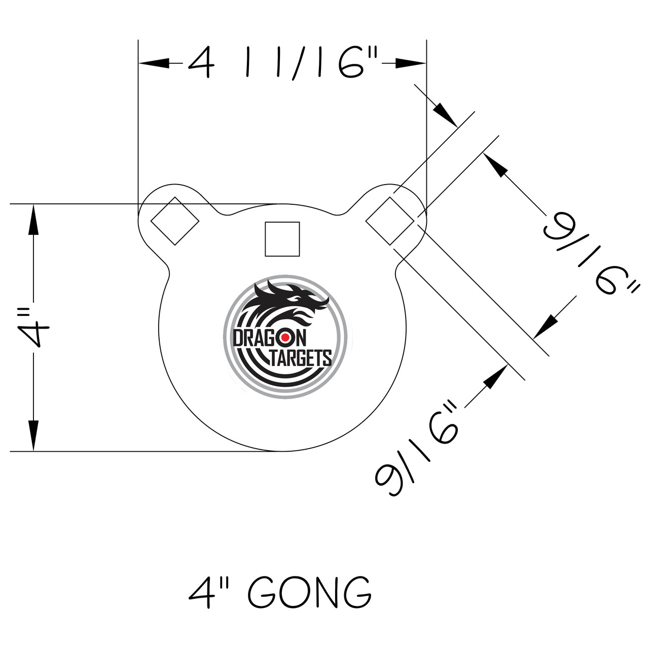 Dragon Targets 4" x 3/8" Gong AR500 Steel Shooting Target