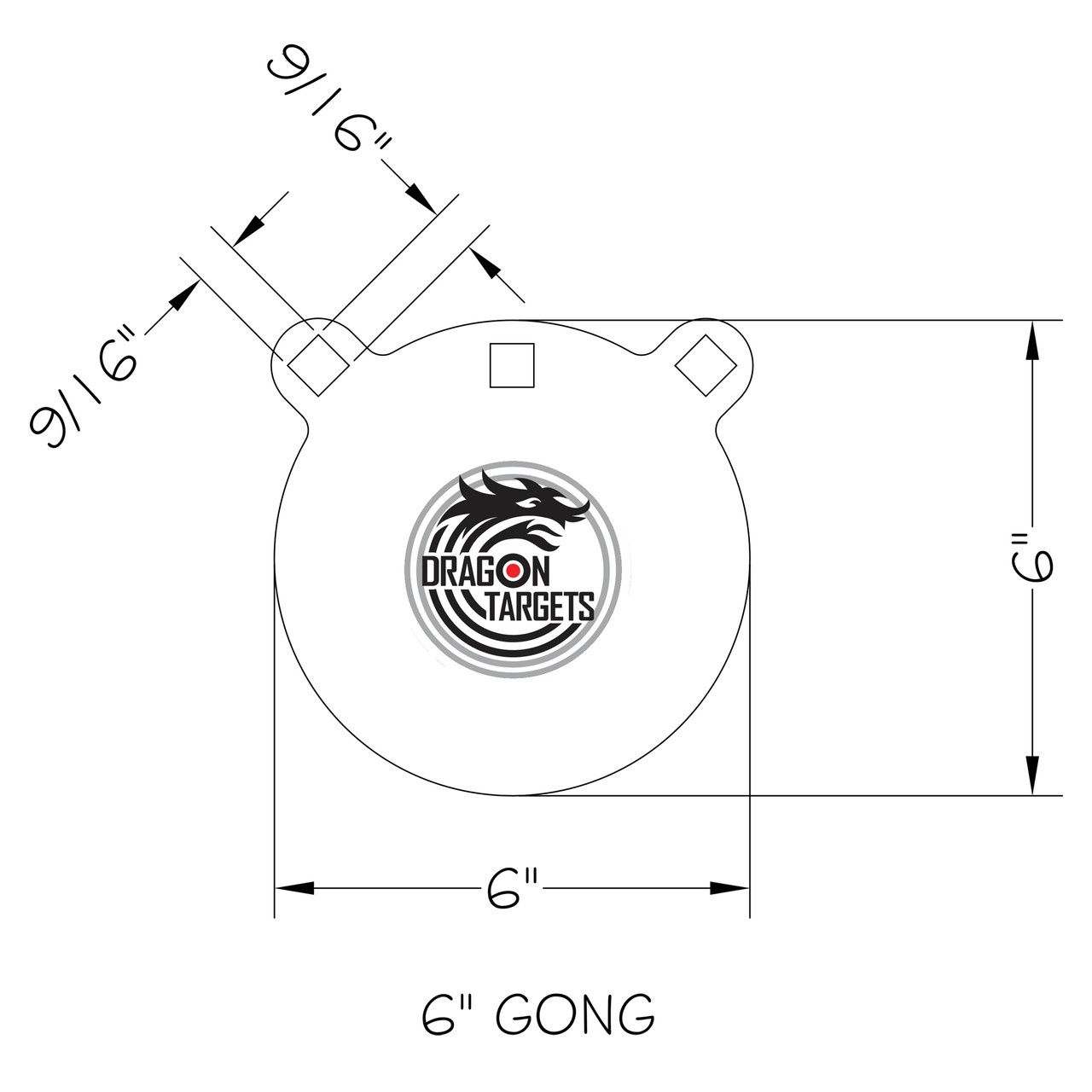 Dragon Targets 6" x 3/8" Gong AR500 Steel Shooting Target